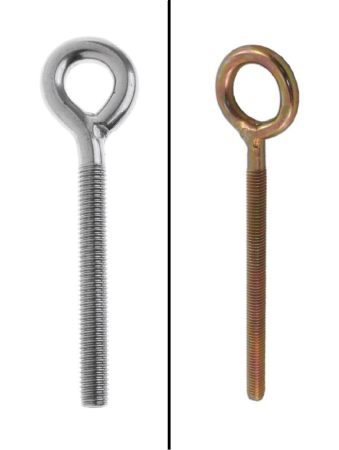 Кольцо М 6х 80 с метрической резьбой, сварное, оцинкованное белое/жёлтое