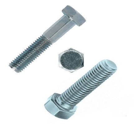 Болт  5х60 с шестигранной головкой DIN933/931 оцинкованный